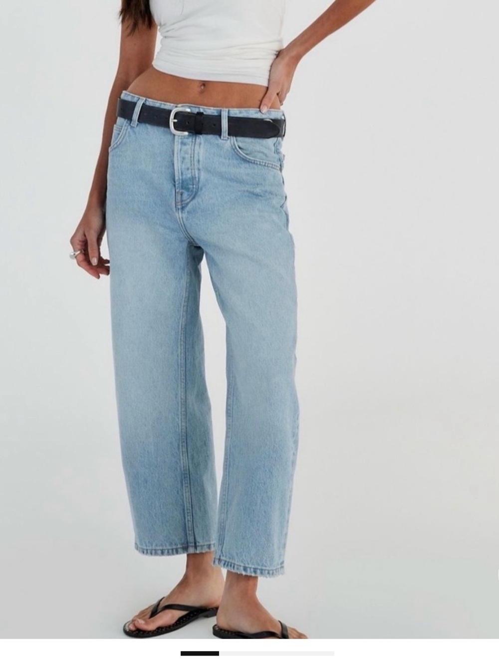 NWT Free People We The Free Deep Trance Dropped Boyfriend Jeans~barrel jeans